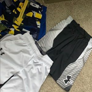 3 pairs under armour boys shorts size small